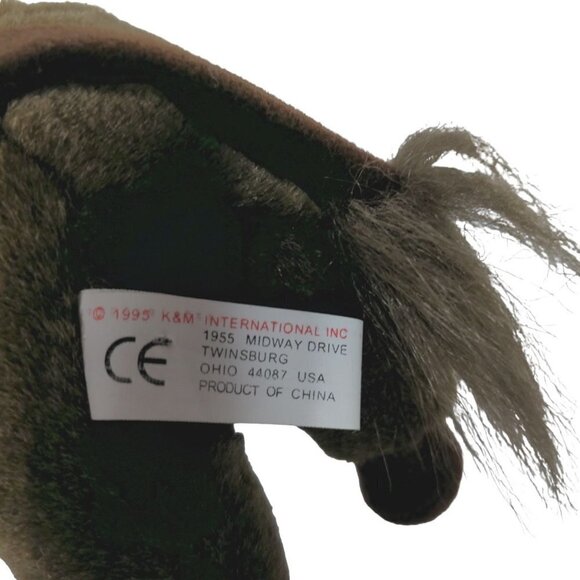 Vintage 1995 K&M International Brown Warthog Tusks Plush Stuffed Animal 11” - Picture 6 of 7